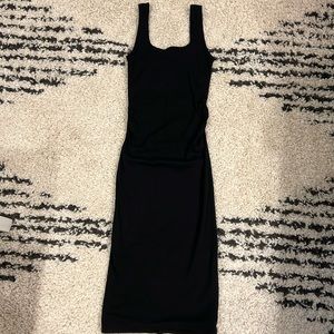 Black Ribbed Maternity Dress